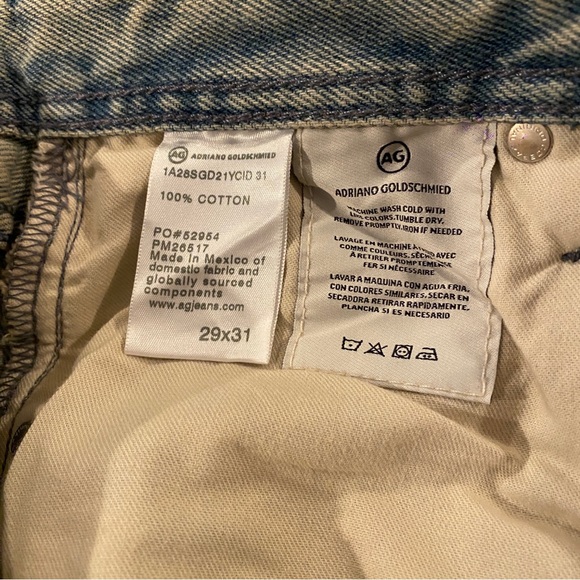 AG Men’s Wells Relaxed Tapered Light Blue Jeans Size 29 NWT - Picture 11 of 12